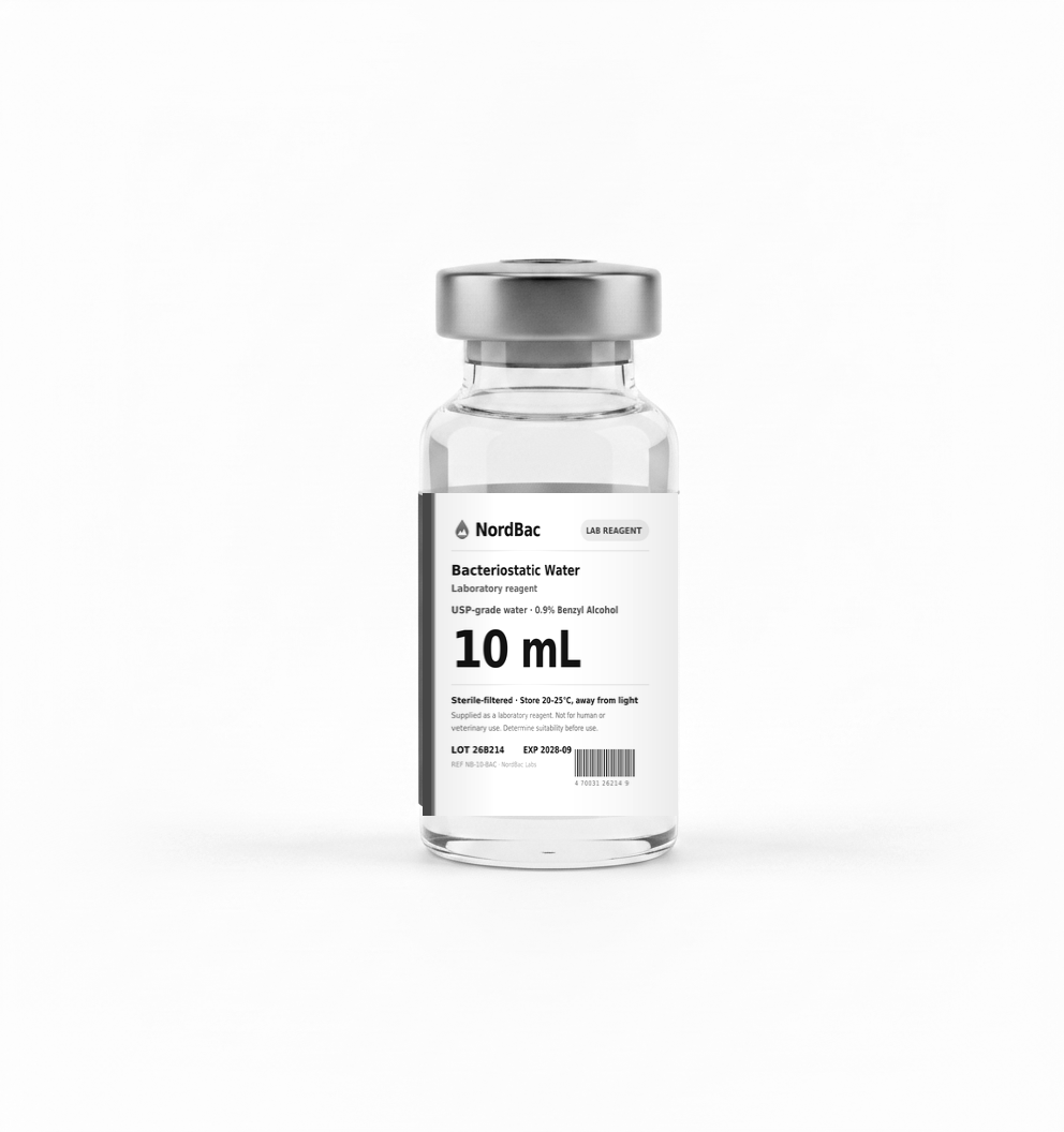 Own-label laboratory water reagent vial supplied in the EU by NordBac
